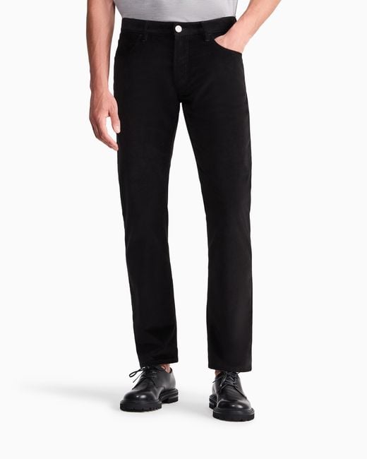Giorgio Armani Blue Five-Pocket Corduroy Trousers for men