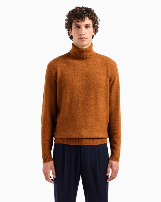 Giorgio Armani Brown Vicuña Turtleneck Jumper for men
