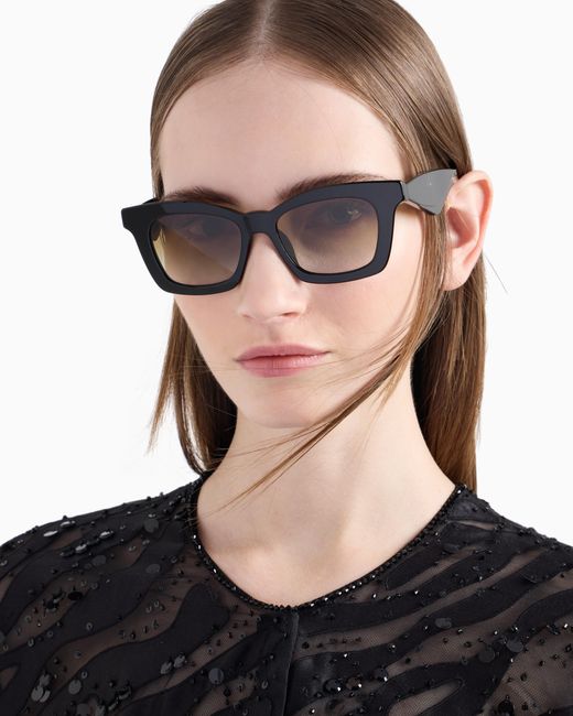 Giorgio Armani White Butterfly-Shaped Sunglasses