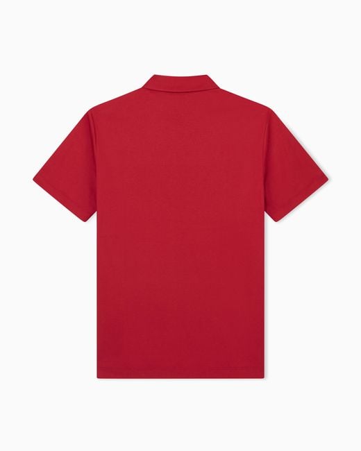 Giorgio Armani Red Interlock Polo for men