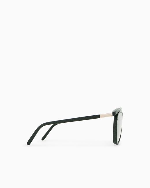 Giorgio Armani White Aviator Sunglasses