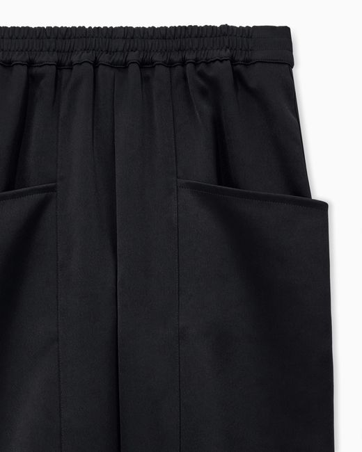Giorgio Armani Blue Trousers Techno Duchesse Oversized Fit With Front Pockets
