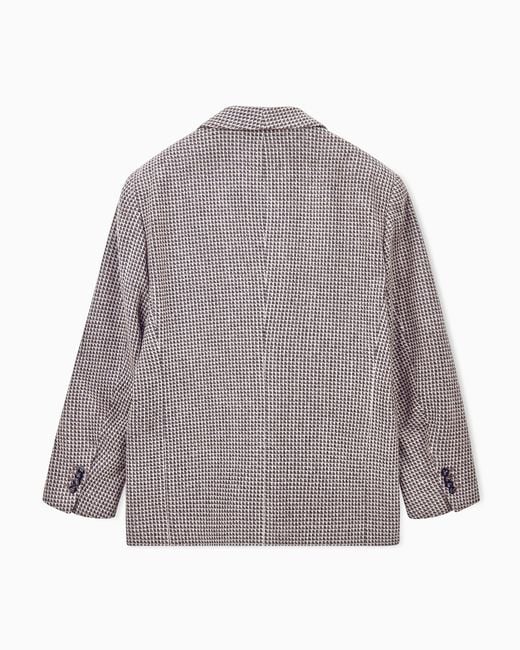 Giorgio Armani Gray Blazer Heritage Oversized Cashmere Wool Micro Jacquard Knit for men
