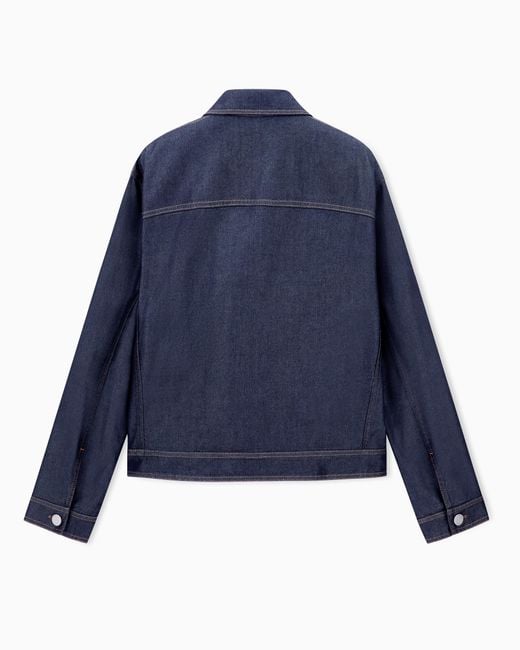 Giorgio Armani Blue Cotton And Silk Denim Blouson Denim Collection for men