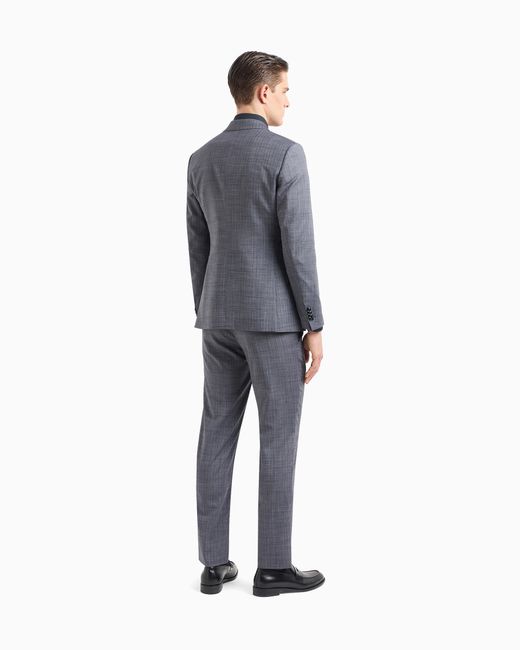 Giorgio Armani Blue Soho Line Double-Breasted Check Suit for men