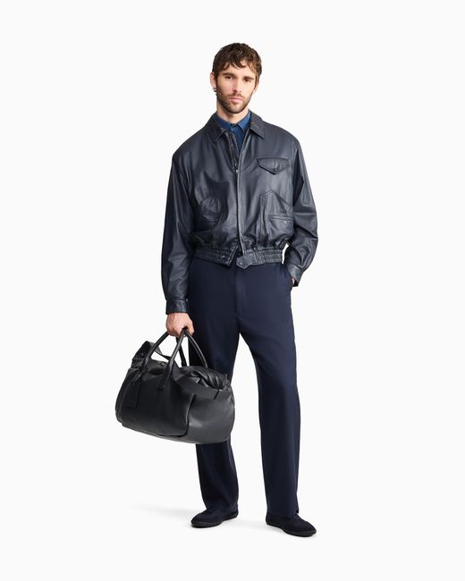 Giorgio Armani Blue Bomber Jacket for men