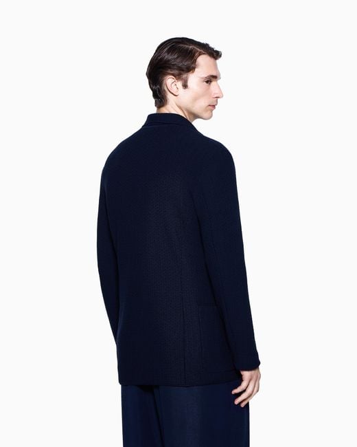 Giorgio Armani Blue Single-Breasted Jacket for men