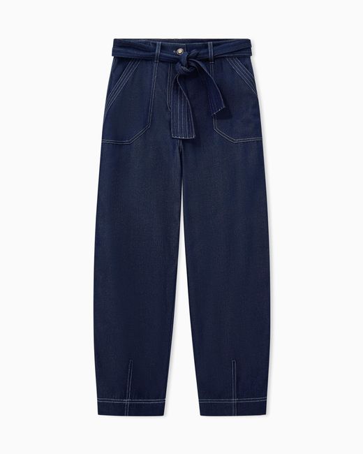 Giorgio Armani Blue Cargo Jeans With A Belt