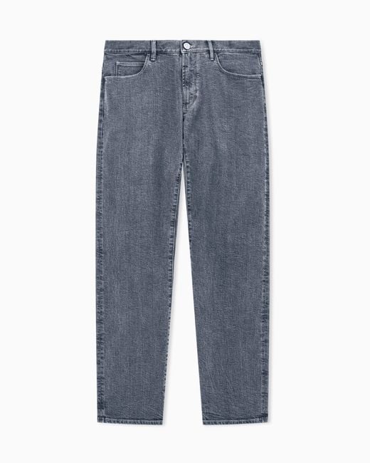 Giorgio Armani Blue Five-Pocket, Regular-Fit Trousers for men