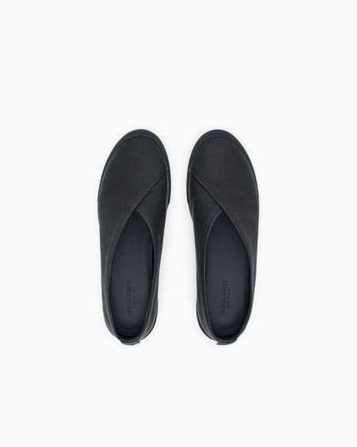 Giorgio Armani White Leather Slip-Ons for men