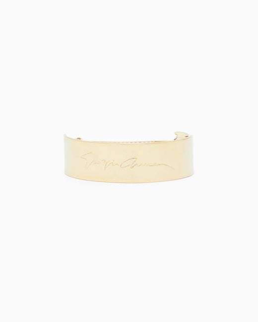 Giorgio Armani White Metal Scrunchie With Signature Logo