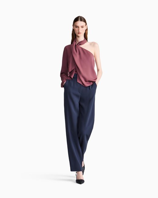 Giorgio Armani Purple One-Shoulder Shirt