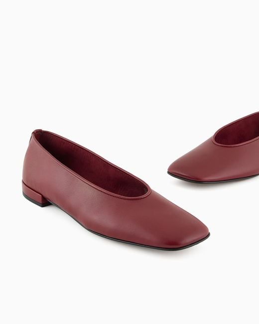 Giorgio Armani Red X 10 Corso Como Calfskin Ballerinas