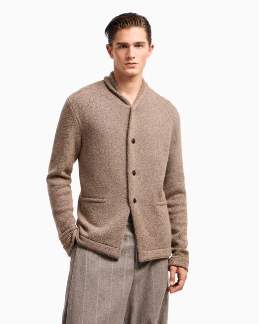 Giacca Cardigan di Giorgio Armani in Natural da Uomo