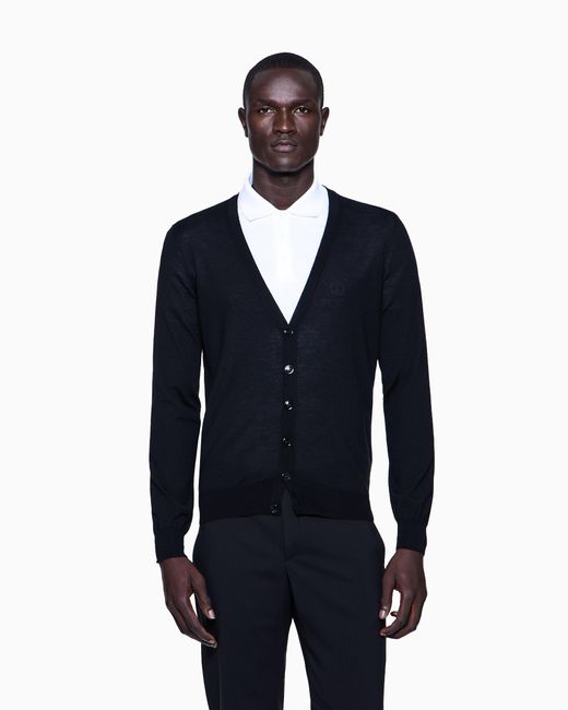 Giorgio Armani Black Cashmere Cardigan With Buttons for men