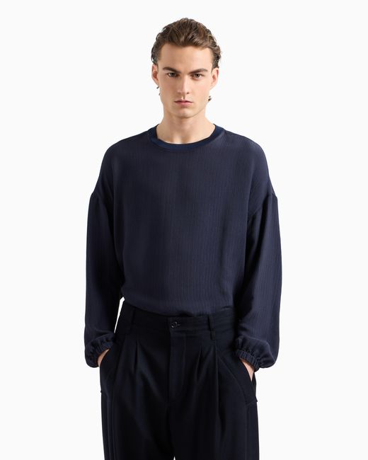 Camicia Girocollo di Giorgio Armani in Blue da Uomo