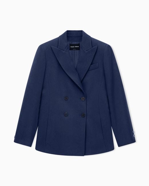 Giorgio Armani Blue Double-Breasted Blazer