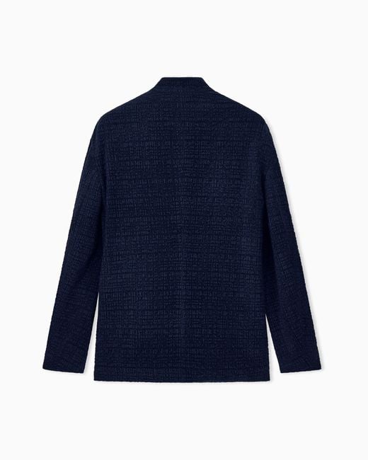 Giorgio Armani Blue Sport Jacket Froissè Stretch Velvet for men