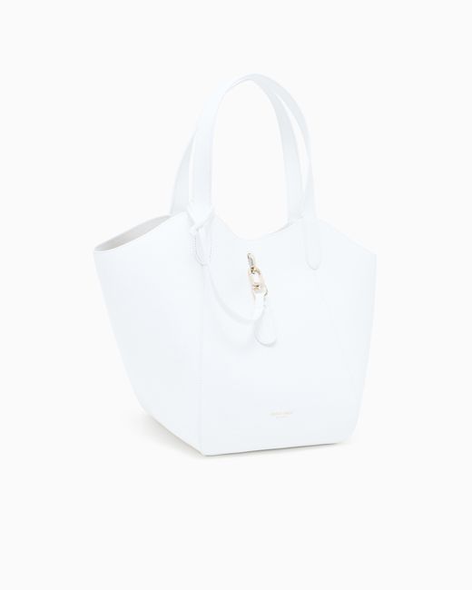 Giorgio Armani White Pebbled Bag With A Removable Inner Pouch