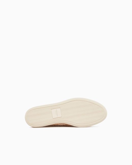 Giorgio Armani White Loafers With Cornely Embroidery for men