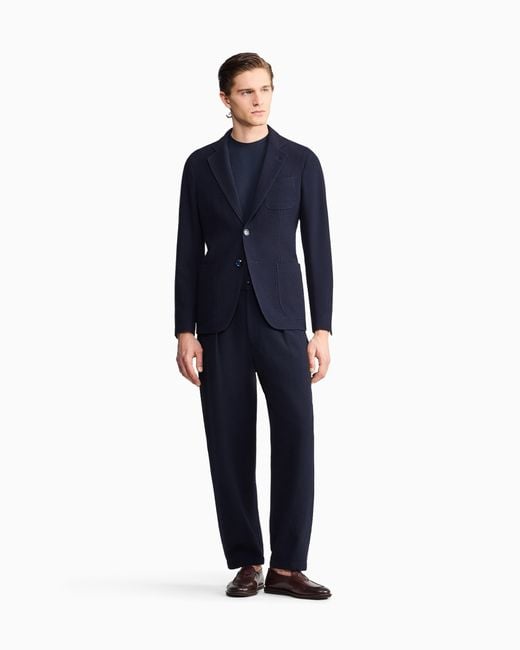 Giorgio Armani Blue Upton Line Single-Breasted Jacket for men