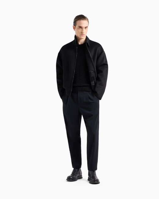 Giorgio Armani Black Double Cashmere Cloth Blouson for men