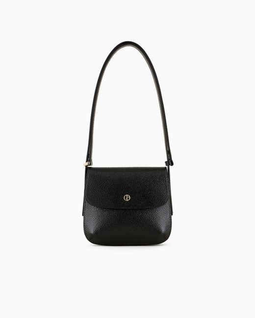 La Prima En Cuir Verni Effet Grain De Riz Giorgio Armani en coloris Black