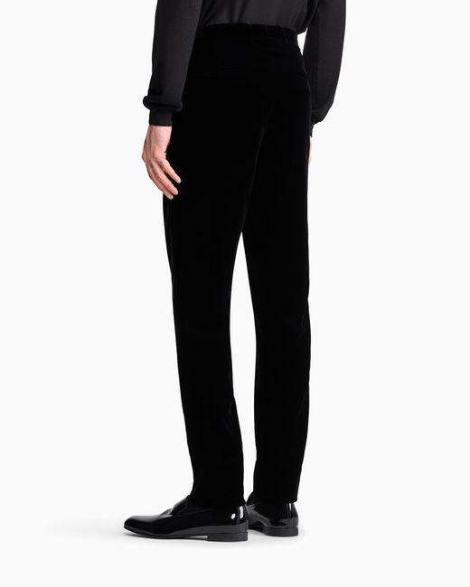 Giorgio Armani Black Velvet Trousers for men