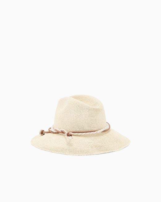 Giorgio Armani White Woven Hat for men