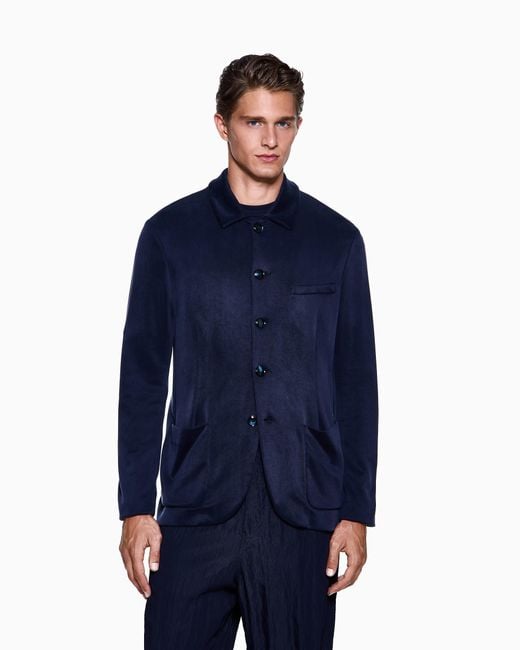 Giorgio Armani Blue Single-Breasted Jacket for men