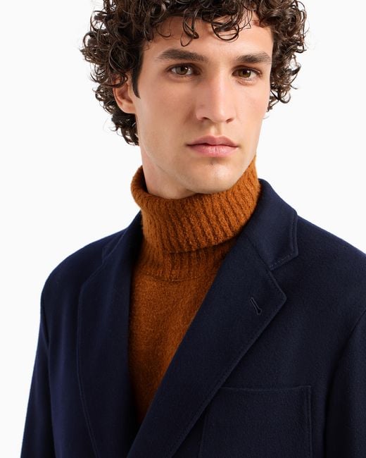 Giorgio Armani Blue Vicuña Double-Breasted Jacket for men