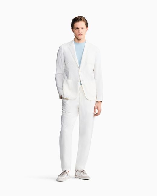 Giorgio Armani White Two-Dart Trousers for men