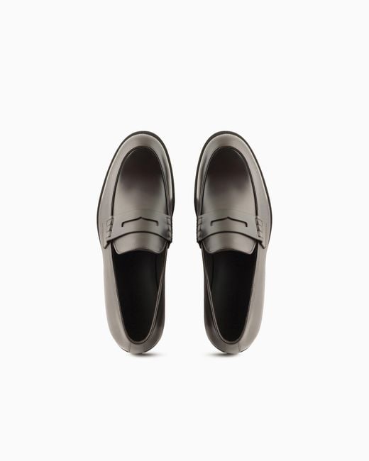 Giorgio Armani White Leather Loafers for men