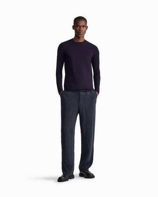 Giorgio Armani Blue Long Sleeve Jumper for men
