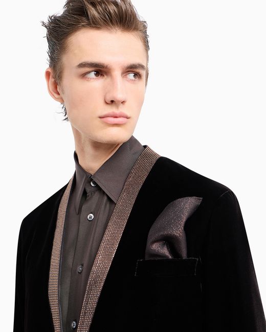 Giorgio Armani Black Giorgio's Velvet Single-Breasted Tuxedo Jacket for men