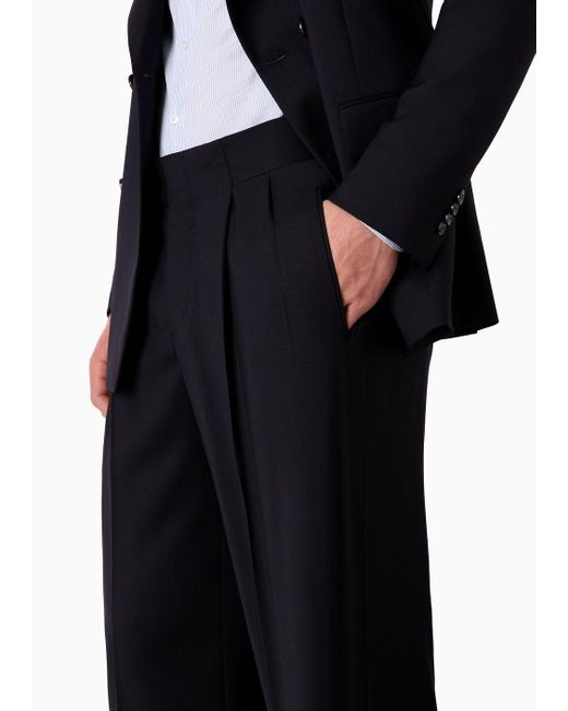 Costume Croisé Gamme Royal En Laine Vierge Giorgio Armani pour homme en coloris Black