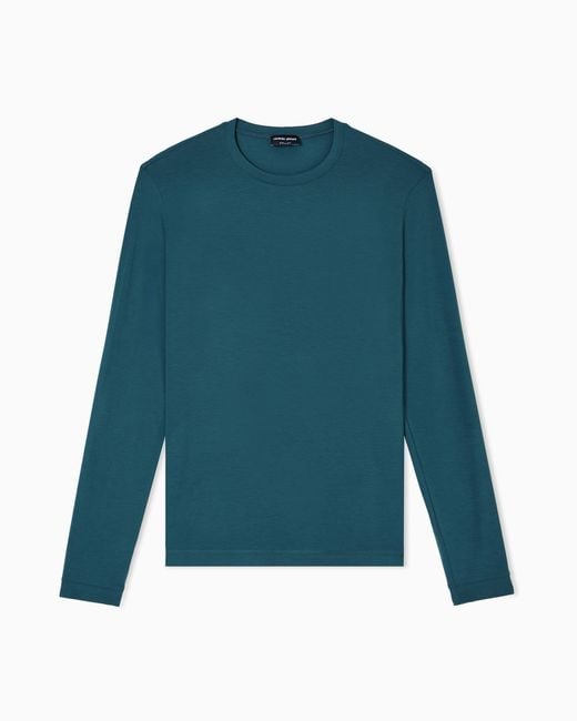 Giorgio Armani Green Long Sleeve Jumper for men