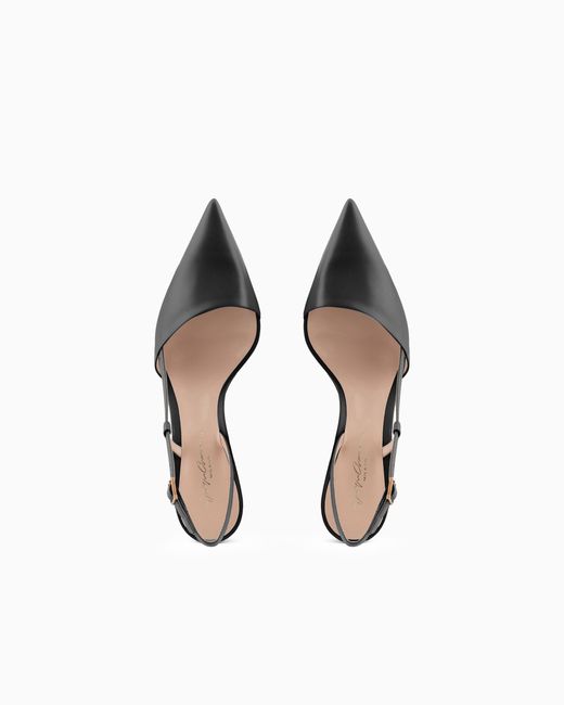 Giorgio Armani White Leather Slingbacks