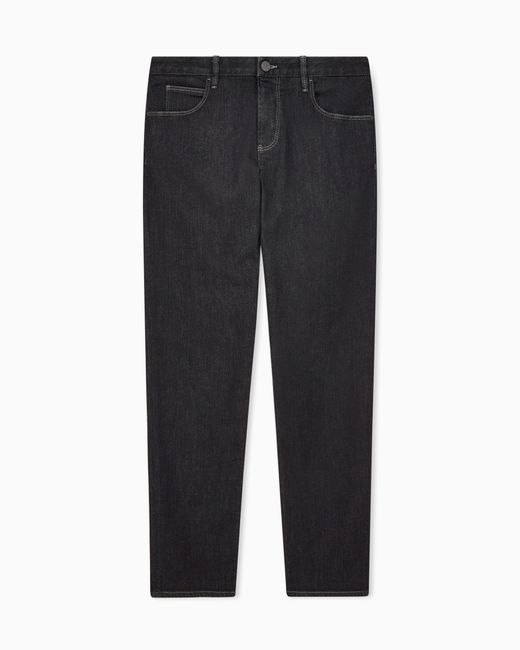 Giorgio Armani Blue Five-Pocket, Slim-Fit, Stretch Cotton-Denim Trousers for men