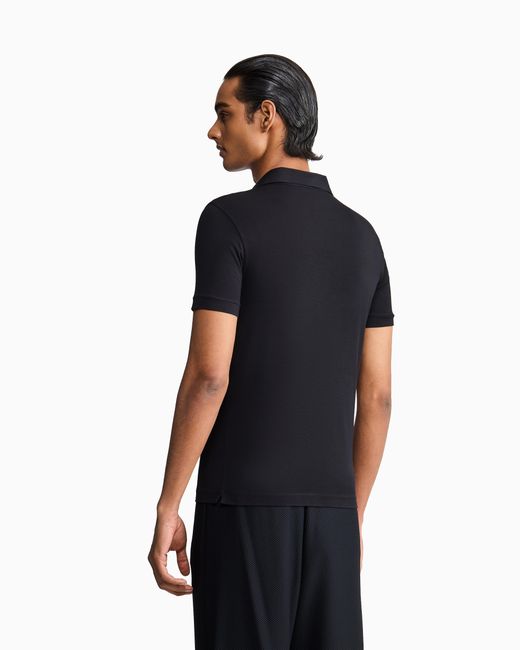 Giorgio Armani Black Stretch Polo for men