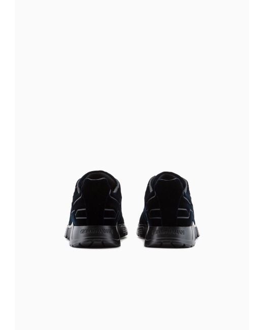 Giorgio Armani Black Velvet Sneakers for men