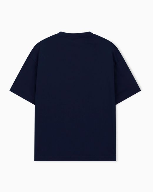 Giorgio Armani Blue Cotton Interlock-Jersey T-Shirt for men