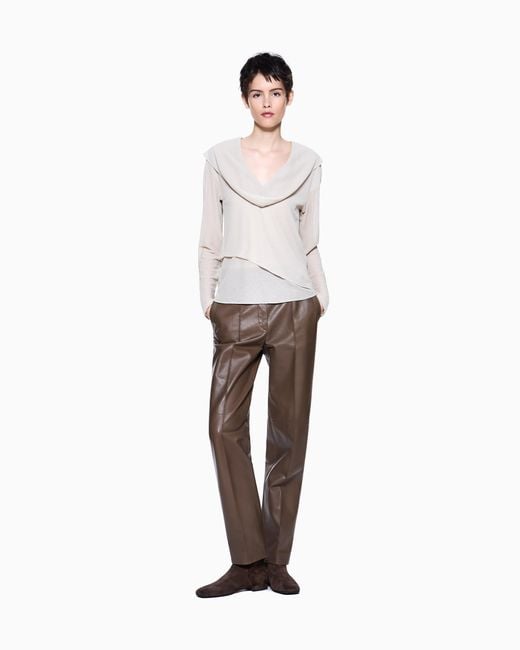 Giorgio Armani Brown Nappa Lambskin Trousers
