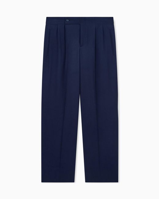 Giorgio Armani Blue Trousers Oversized Fit for men