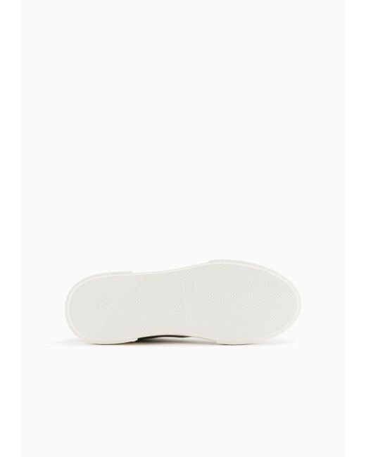 Giorgio Armani Sneaker Aus Canvas Und Leder in White für Herren
