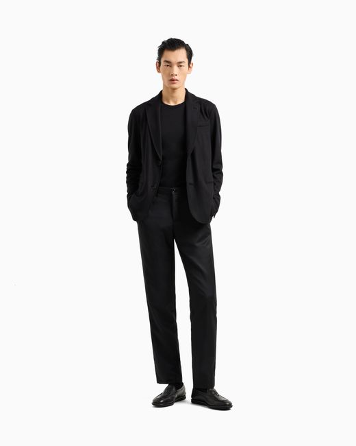 Giorgio Armani Einreihiges Sakko Icon Aus Jersey in Black für Herren