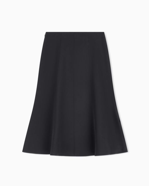 Giorgio Armani Black Silk Midi Skirt