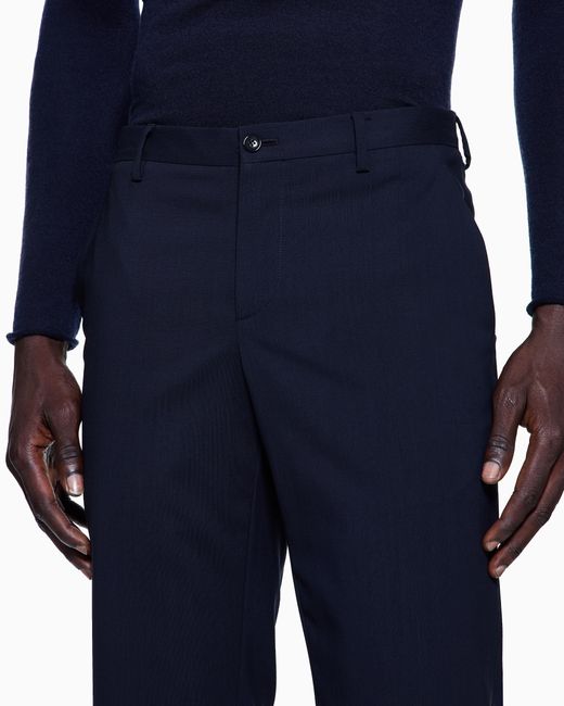Giorgio Armani Blue Straight Leg Trousers for men