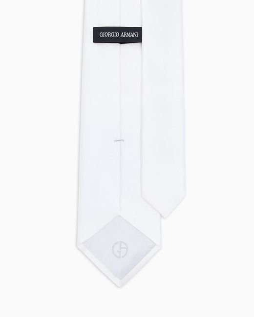 Giorgio Armani White Pure Silk Tie for men
