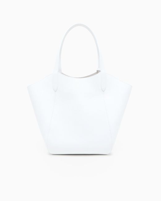 Giorgio Armani White Pebbled Bag With A Removable Inner Pouch